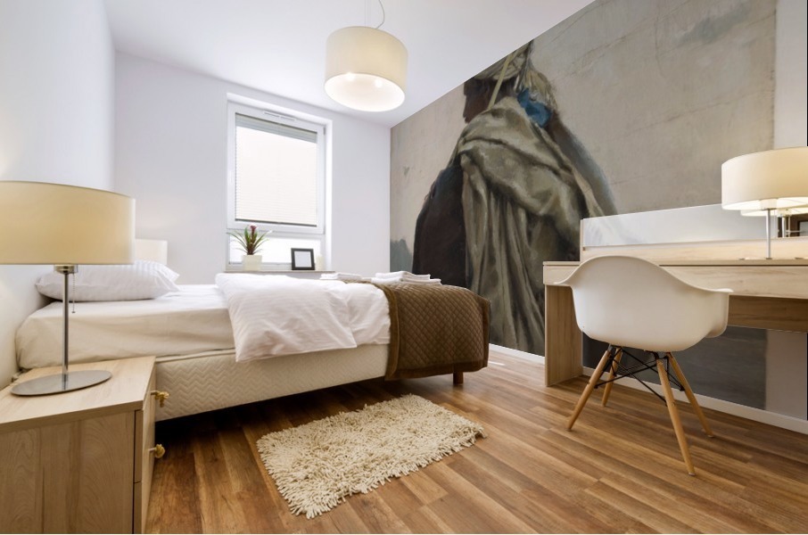 Louxor arabe assis de trois quarts dos Mural print