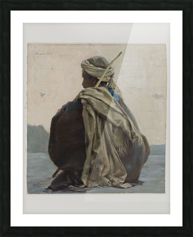 Louxor arabe assis de trois quarts dos Picture Frame print