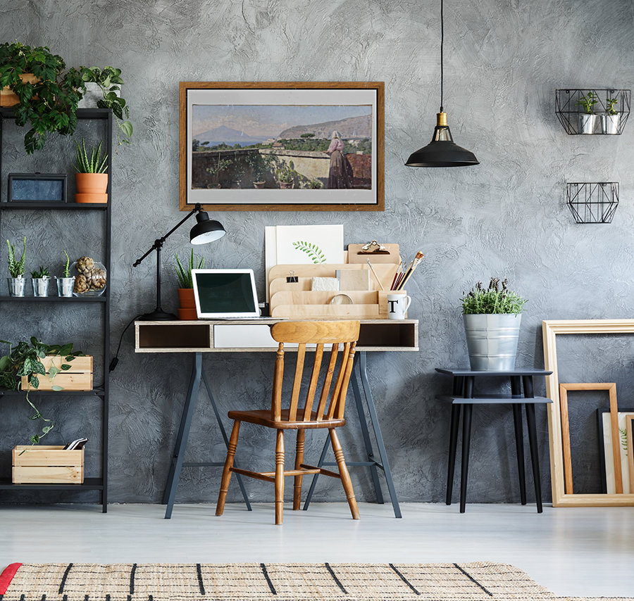 Femme sur la terrasse de l hotel Cocumella Vue sur le Vesuve Reproduction