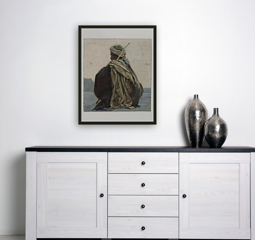 Louxor arabe assis de trois quarts dos Reproduction