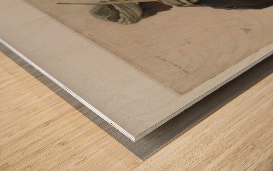 Louxor arabe assis de trois quarts dos Wood print