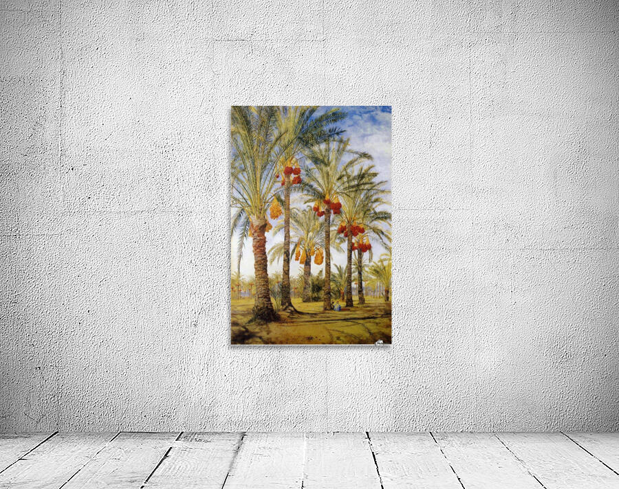 A street with dates trees Wall Preview