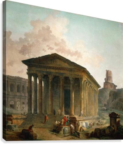 Antic ruins with figures Canvas Print