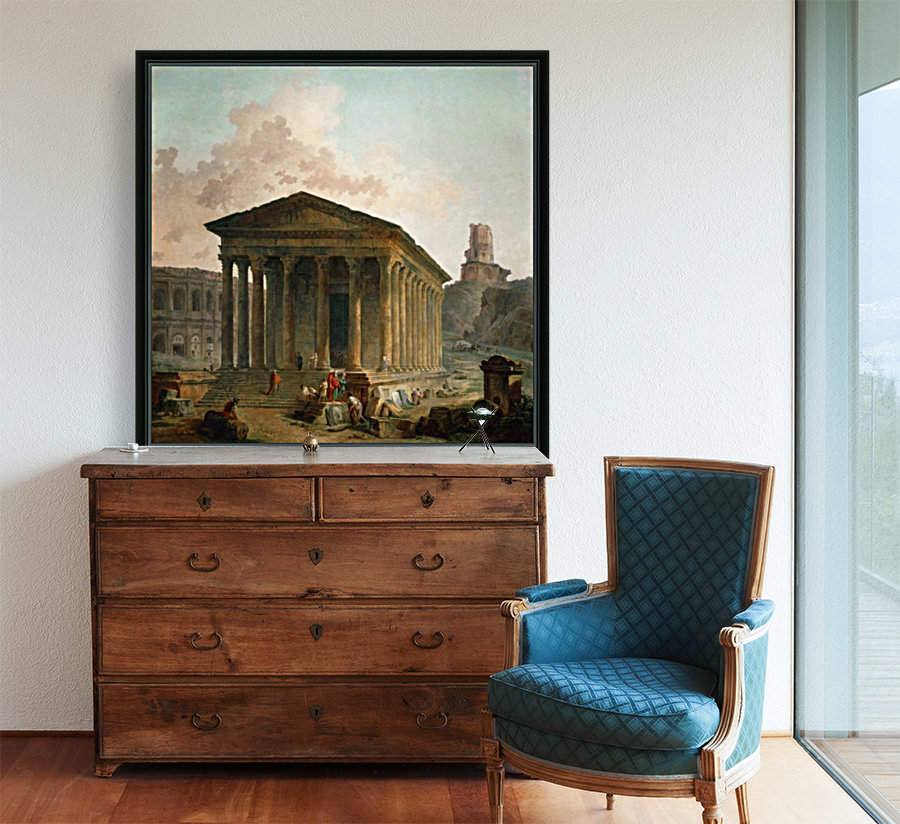 Antic ruins with figures Reproduction