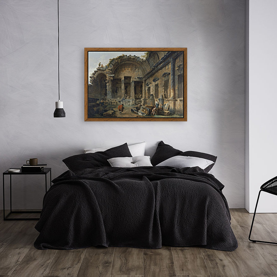 Art objects among antic ruins Reproduction