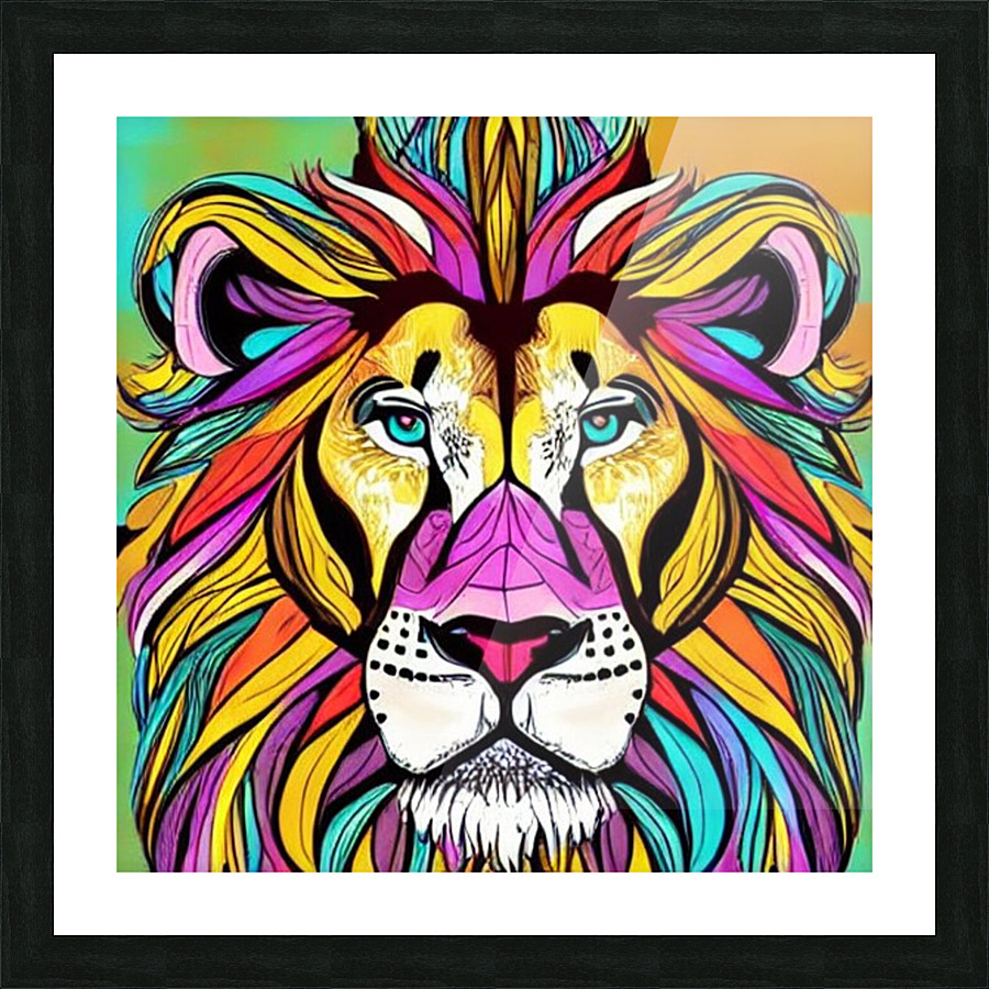 Lion n3 Abstract Picture Frame print