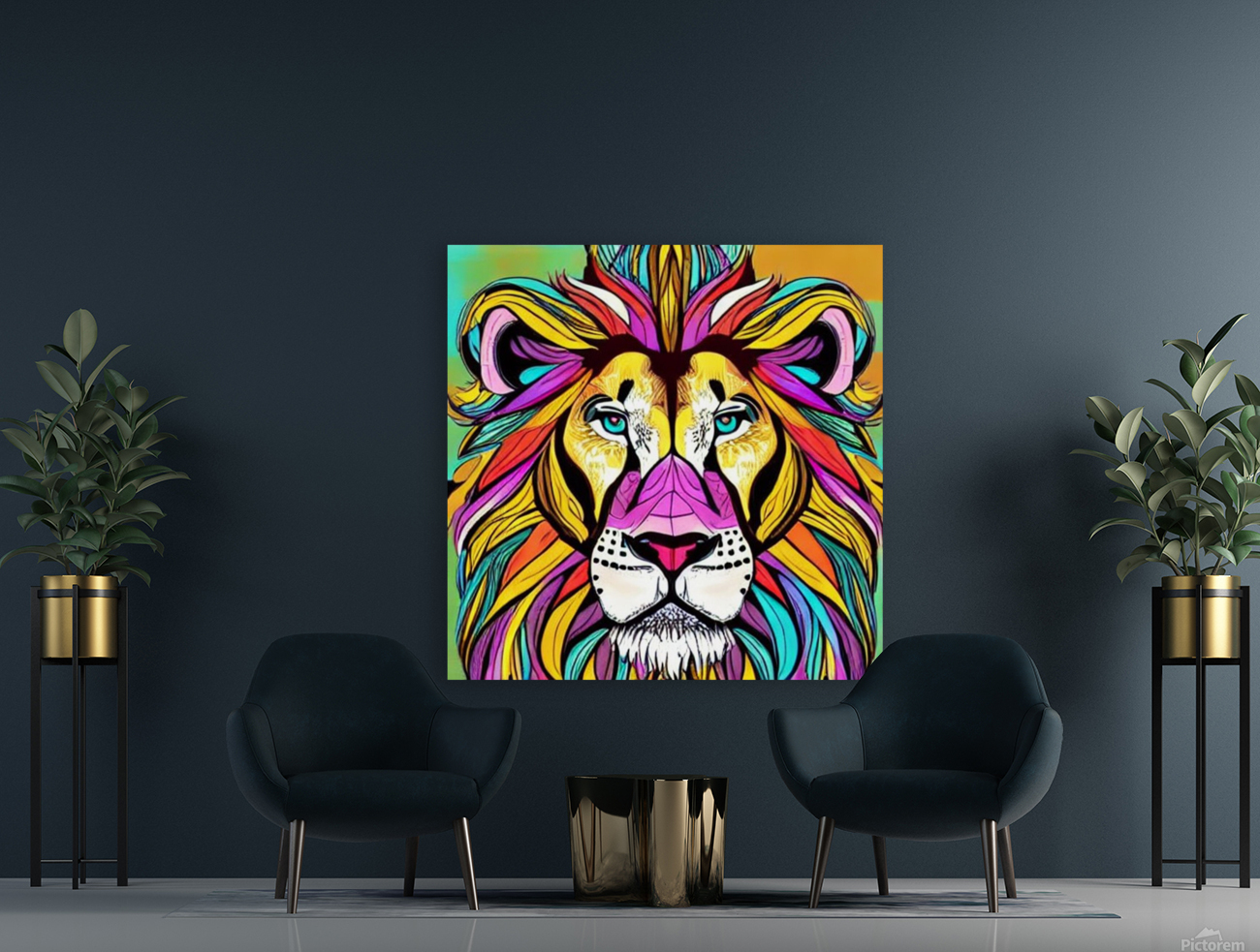 Lion n3 Abstract Reproduction