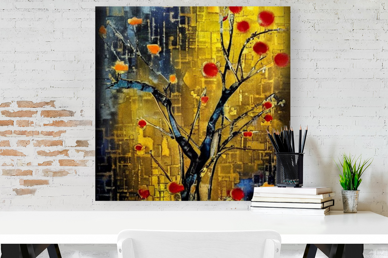 Red Flowers Abstract Reproduction