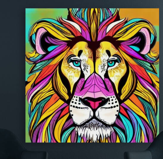 Lion n3 Abstract Reproduction