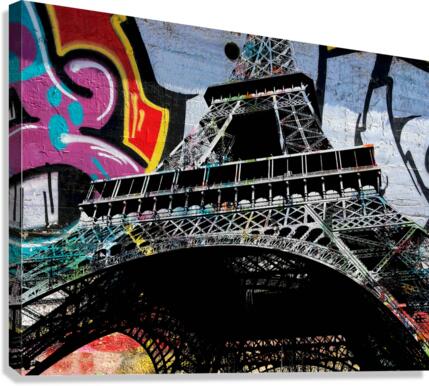 Eiffel Tower Graffiti Four Canvas Print