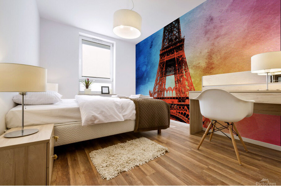 Eiffel Tower Under Construction Mural print