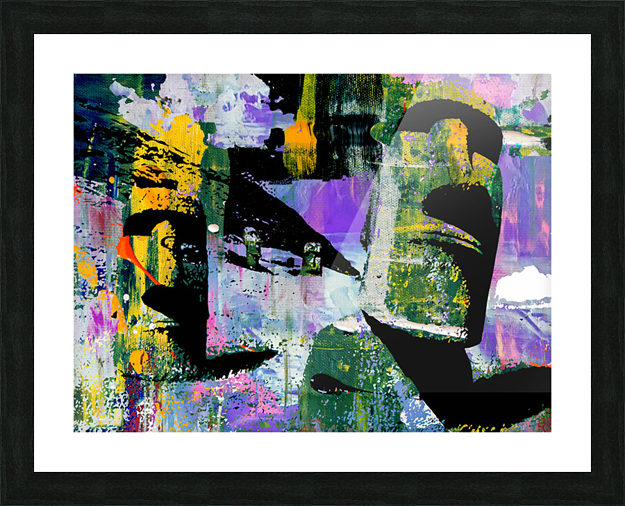 Moai Two Picture Frame print