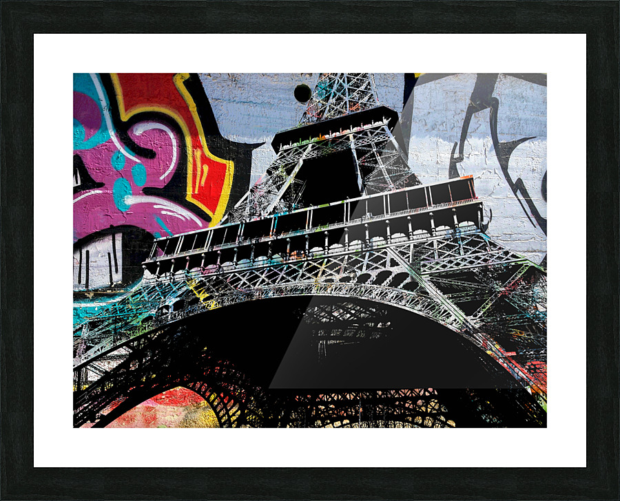 Eiffel Tower Graffiti Four Picture Frame print