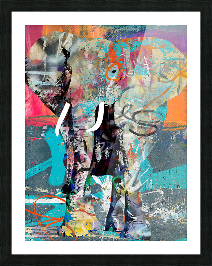 Elephant Graffiti Two Picture Frame print