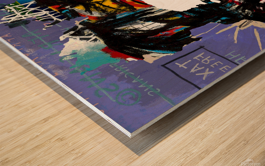 Inspired by Basquiat Wood print