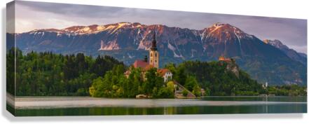 An evening in Bled Canvas Print