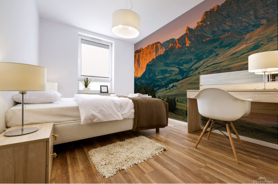 Sunrise at Alpe di Siusi  Mural print