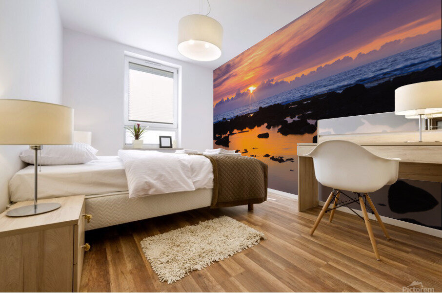 Sunset on Hawaii Mural print