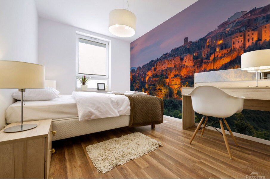 Sunset at Pitigliano Mural print