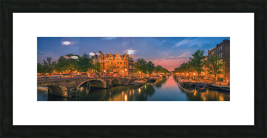 Amsterdam by Night Picture Frame print