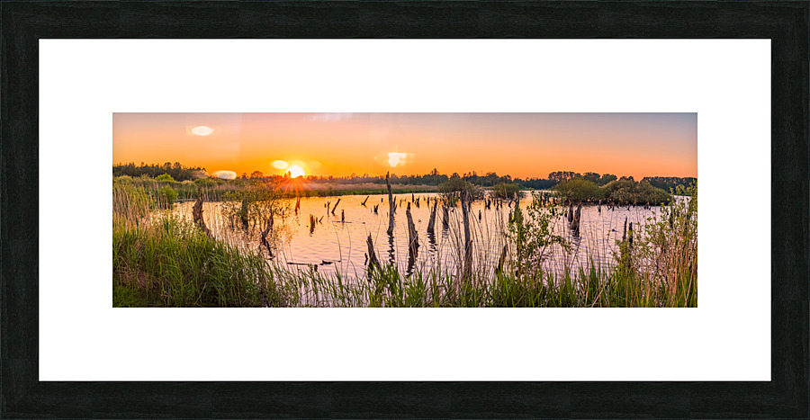 Sunset at De Alde Feanen Picture Frame print