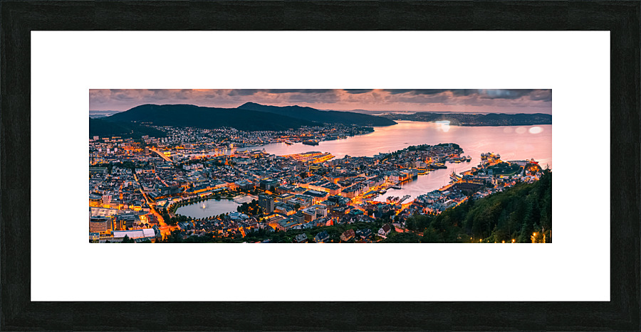 View over Bergen Picture Frame print