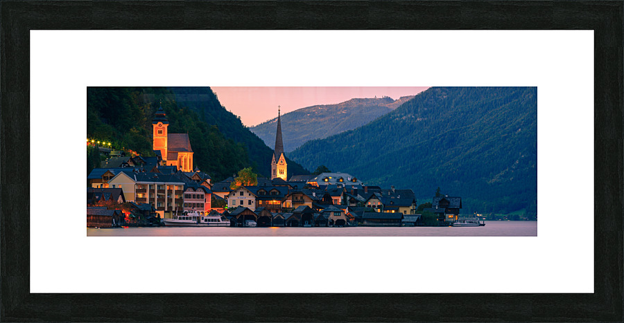 Sunset in Hallstatt Picture Frame print