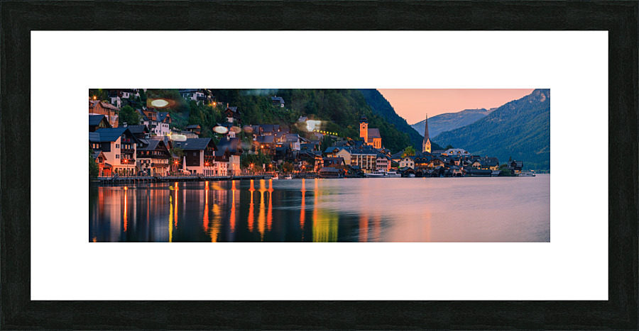 Sunset in Hallstatt Picture Frame print