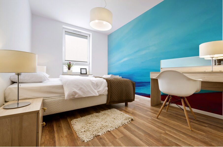 Teal Blue Sky Mural print