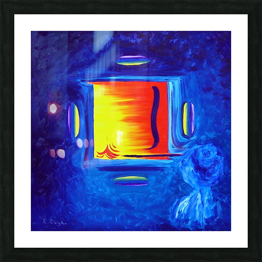 Reflection Blue Picture Frame print