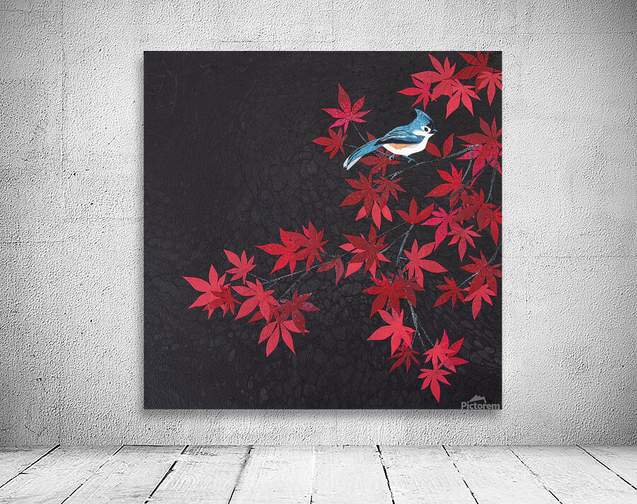 tufted titmouse left Wall Preview