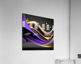 Purple Black & Gold Waves Acrylic Print