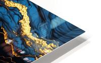 Blue Black & Gold Waves & Clouds HD Metal print