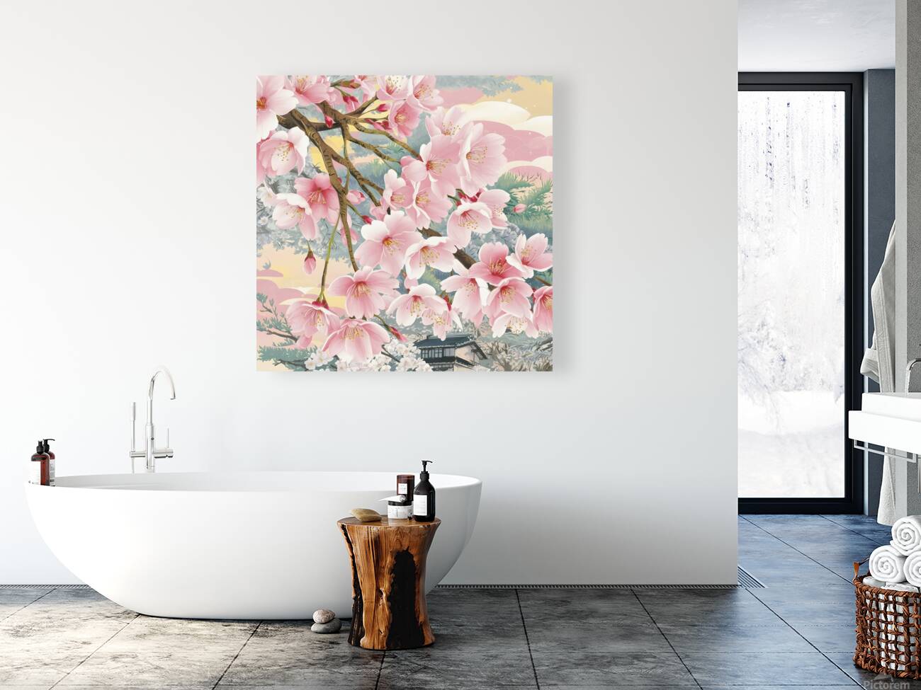 white blossoms in full bloom Reproduction