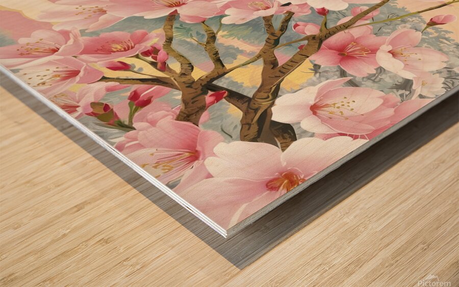 white blossoms in full bloom Wood print