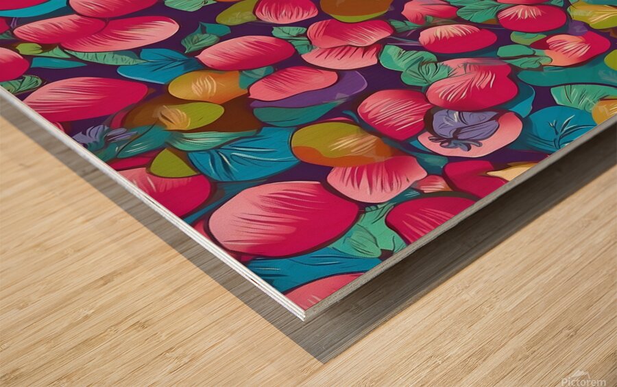 Repeating Kiwifruit Pattern Wood print