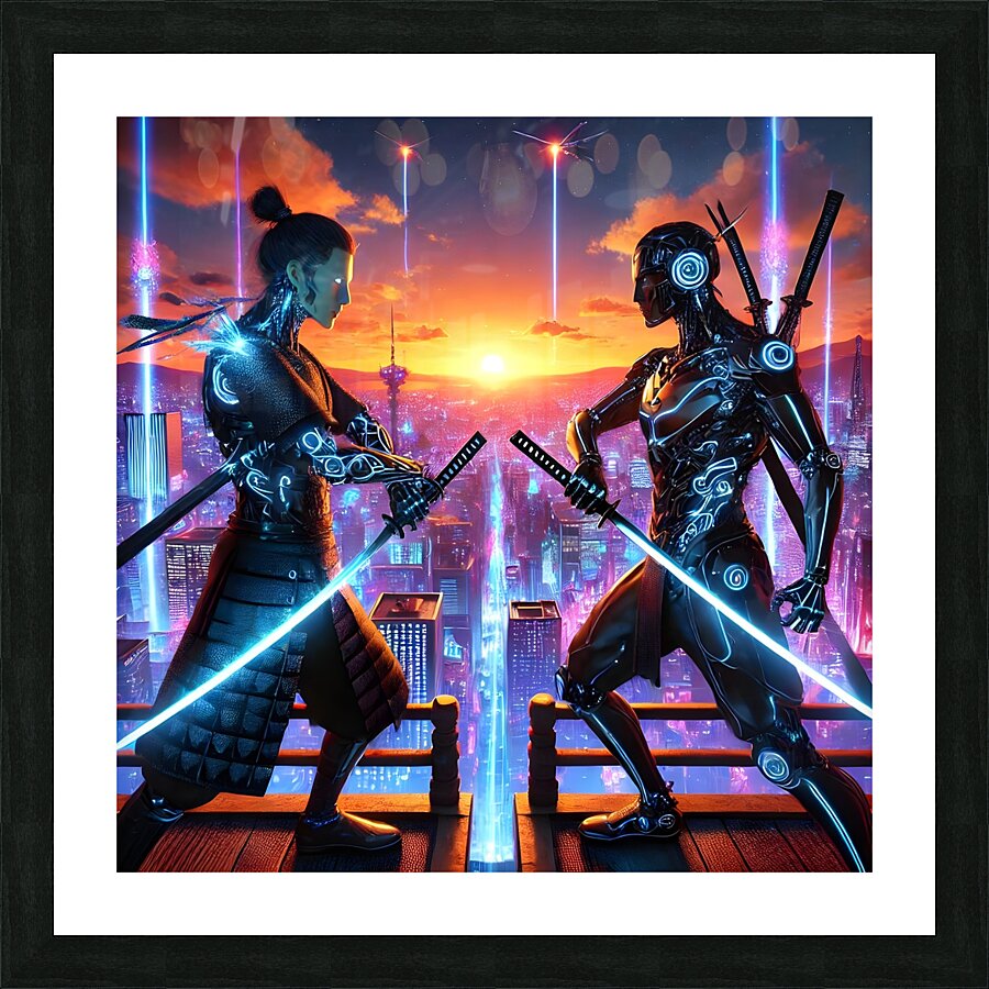  Shadows of the Neon Ronin Picture Frame print