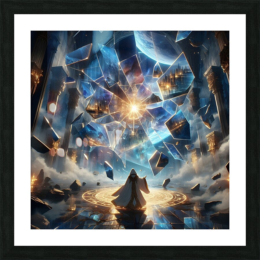 Powerful Mage Shattering Reality  Picture Frame print