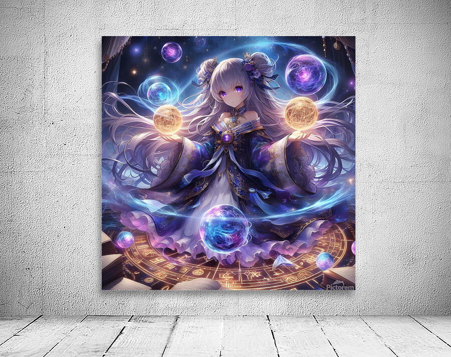 Celestial Sorceress Controlling Cosmic Orbs  Wall Preview