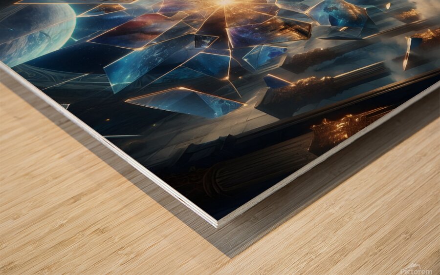 Powerful Mage Shattering Reality  Wood print