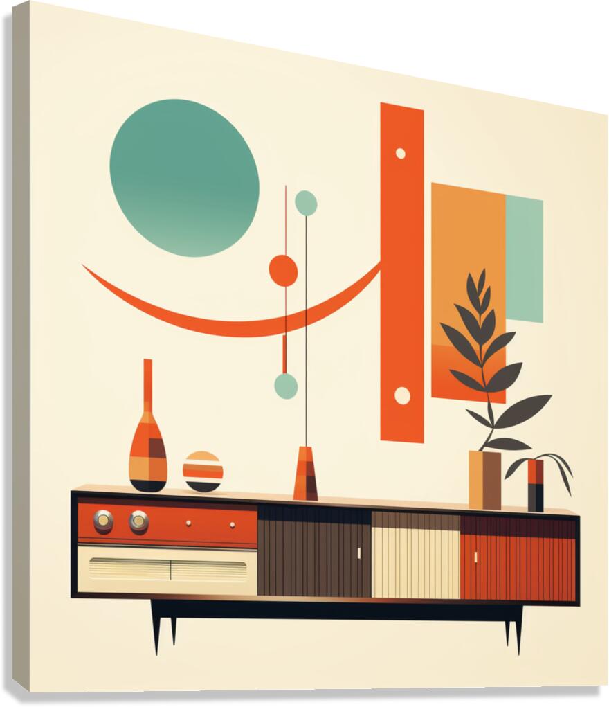 Mid Century Modern Interior 3 Canvas Print