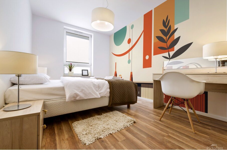 Mid Century Modern Interior 3 Mural print