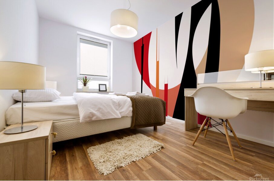 Abstract Elegant Red Mural print