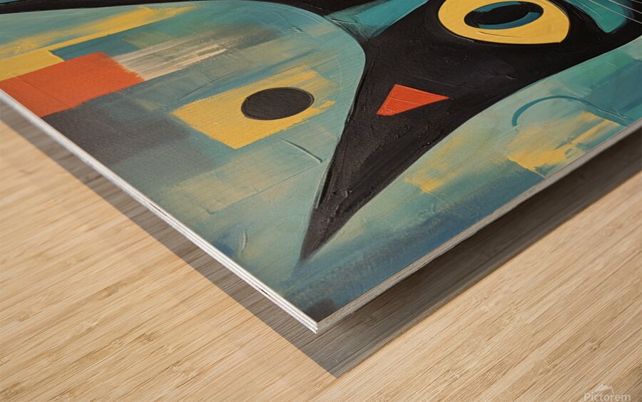 Picatsso in Blue Wood print