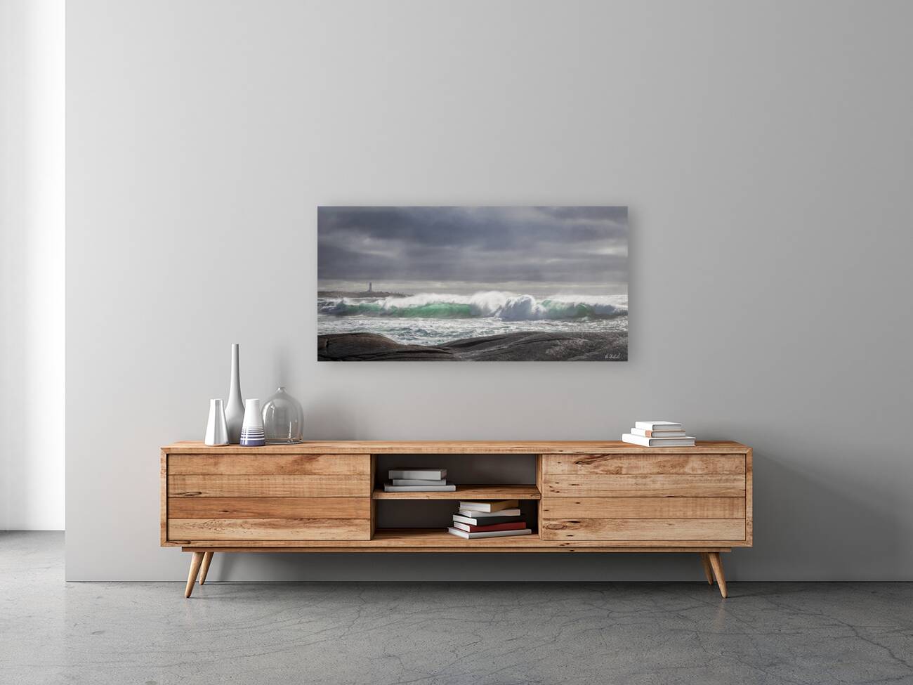 Moody Light With Peggy s Cove Lighthouse Reproduction