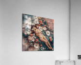 semi abstract painting aphrodite big flowers pain Acrylic Print