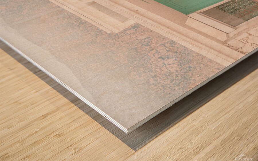 Mid-Century Mint Green Doors in Palm Springs Wood print