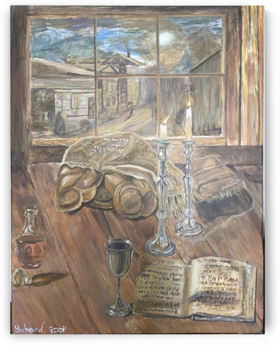 Shabbos Themed Painting by Yocheved Silverman