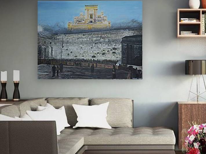 Beis Hamikdash and Kotel Painting by Yocheved Silverman