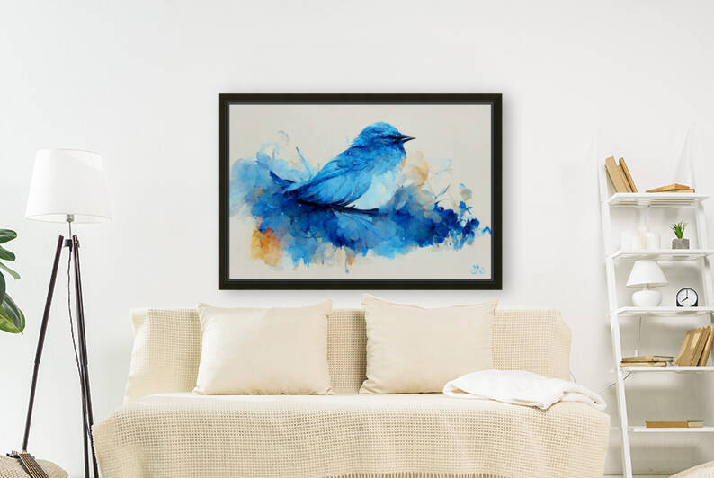 Joy - Blue Bird Watercolor Print | Limited Edition | Art By BethAnne by BethAnne Sheridan